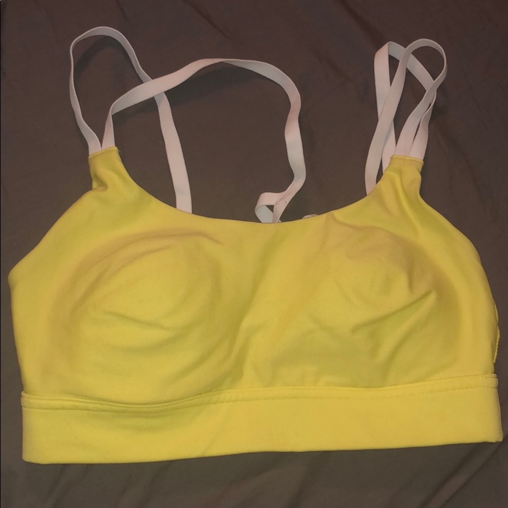 Yellow UA sports bra